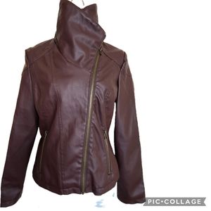 NWT New Look Assymetrical Faux Leather Jacket Sz S